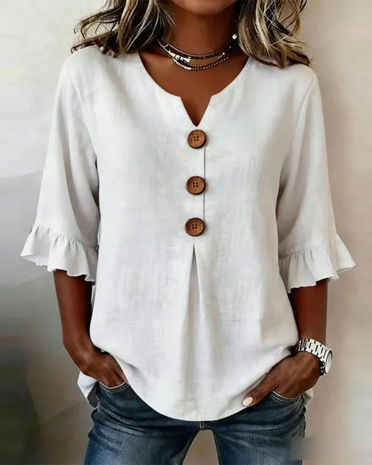 Elena - Blusa lisa de lino