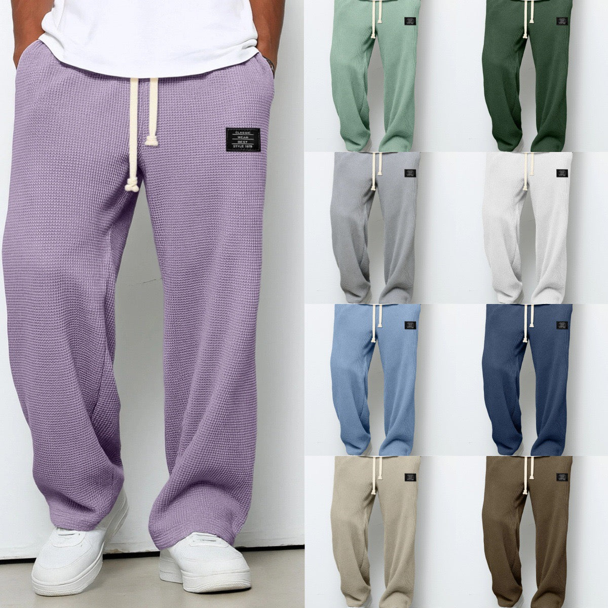 Gael - Pantalón Textura Waffle Relaxed