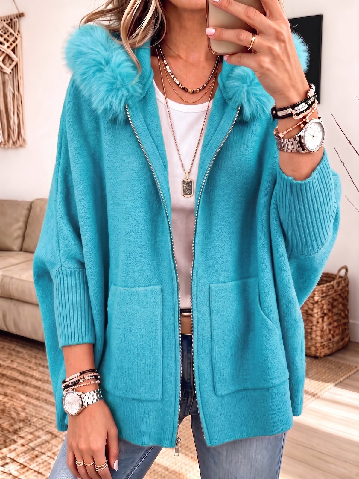 Serena - Chaqueta de punto con capucha