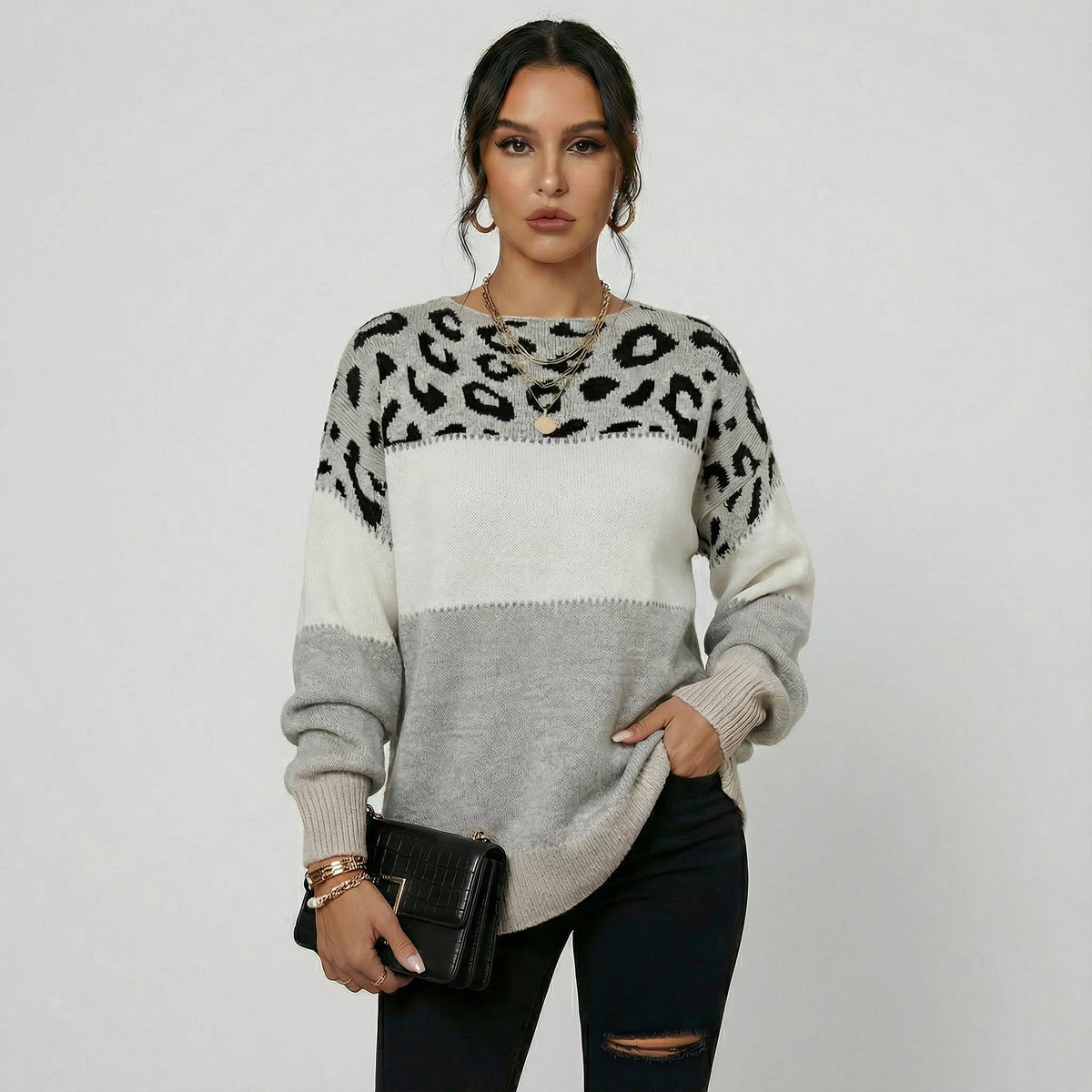 Teresa - Jersey elegante de leopardo