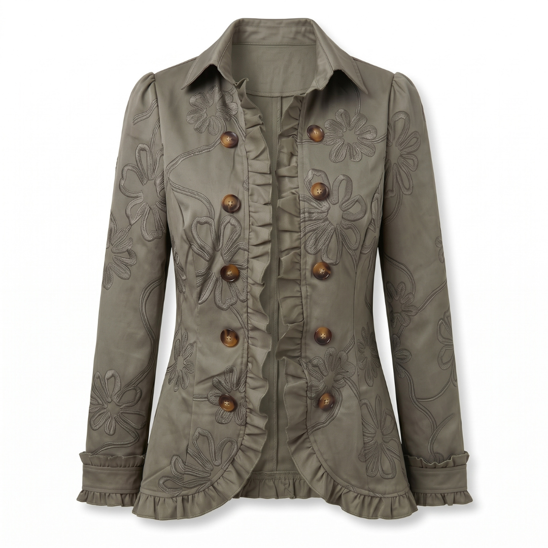 Patricia - Chaqueta bordada ligera con volantes