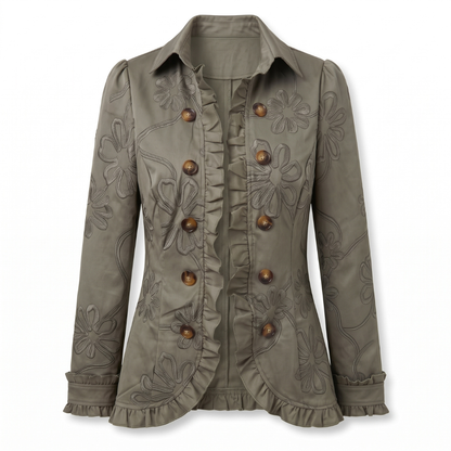Patricia - Chaqueta bordada ligera con volantes