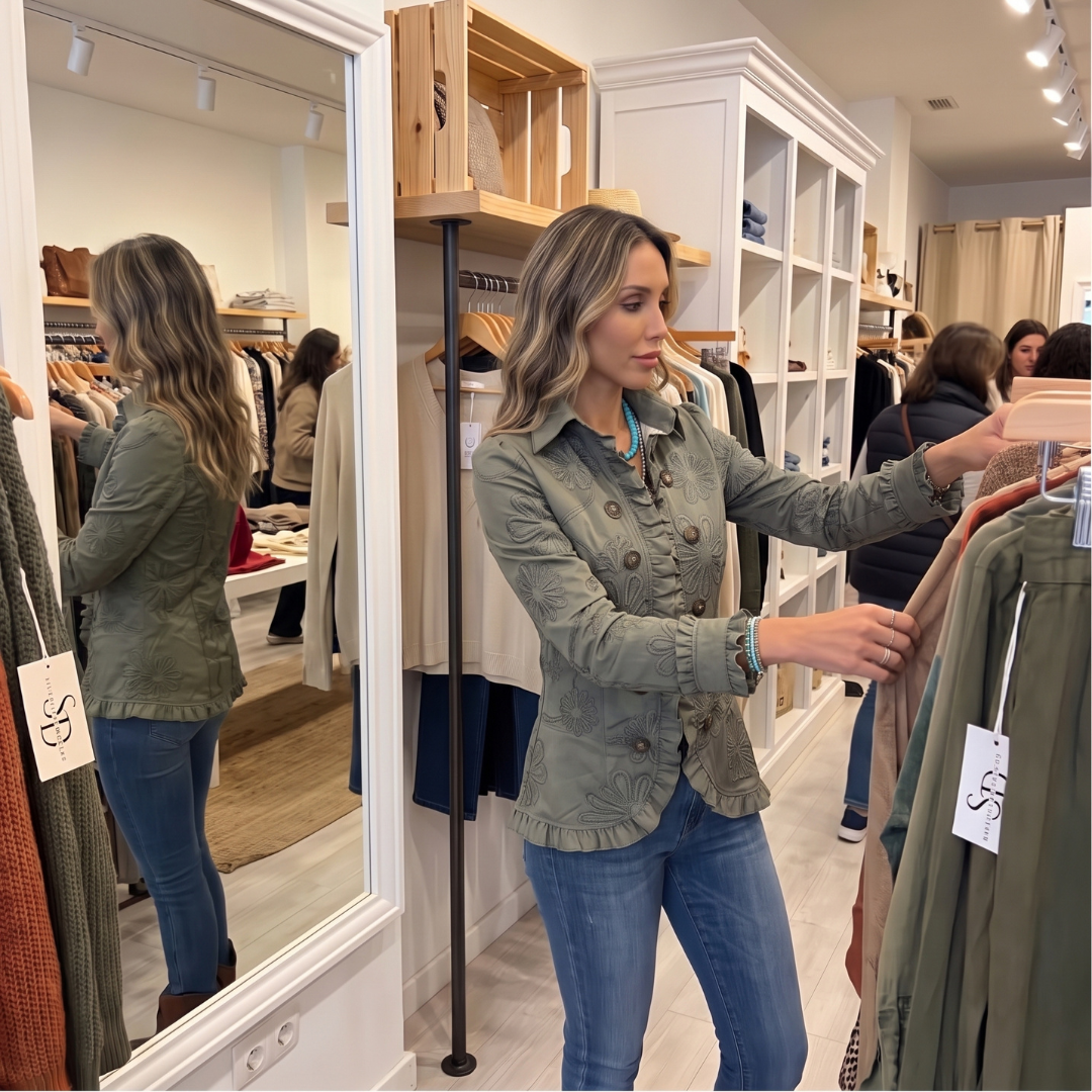Patricia - Chaqueta bordada ligera con volantes