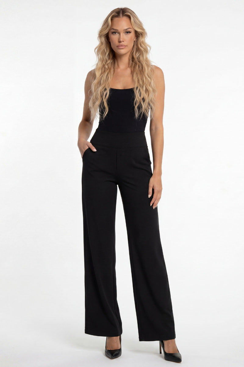 Beatriz - Pantalón fluido de vestir con cintura elástica y silueta estilizada