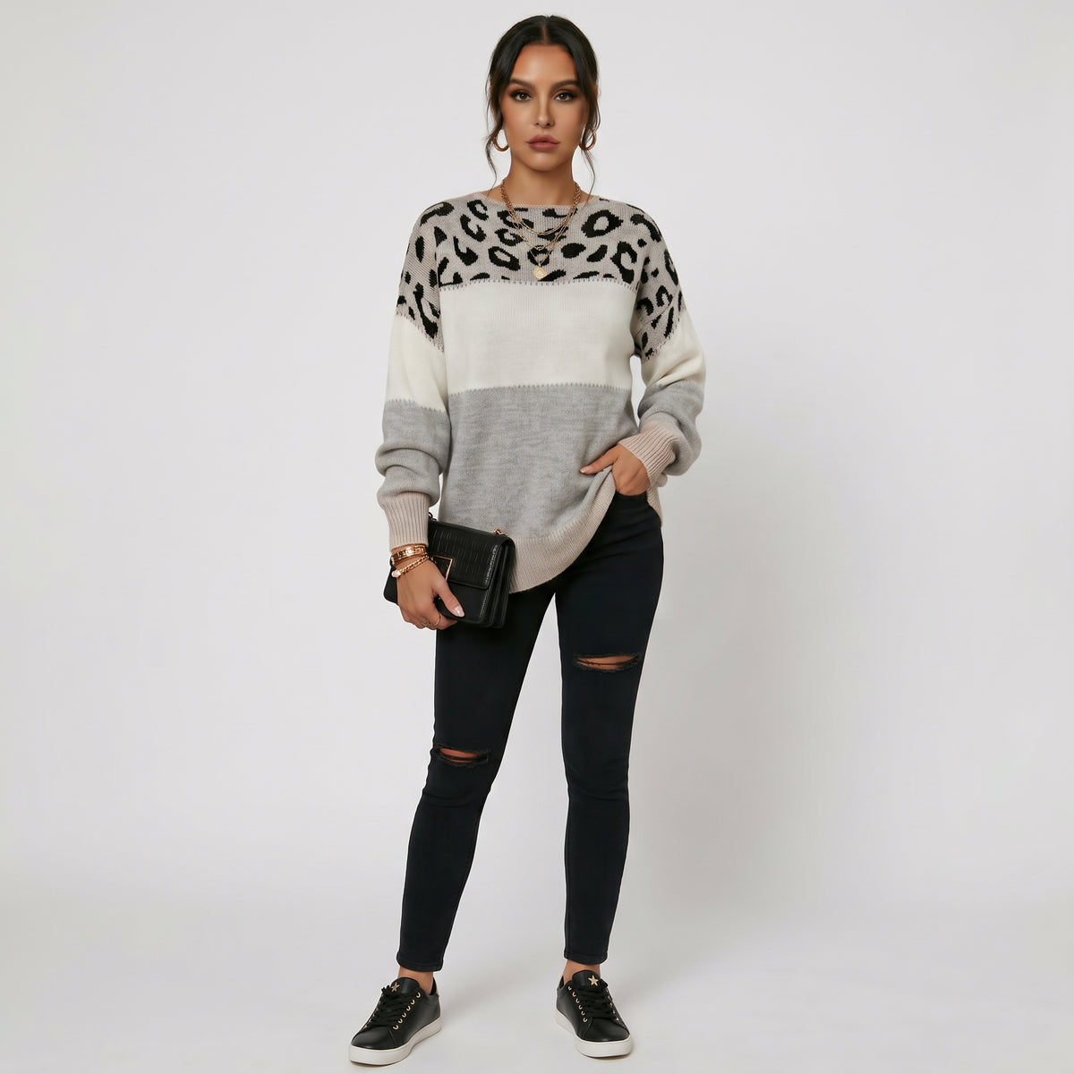 Teresa - Jersey elegante de leopardo