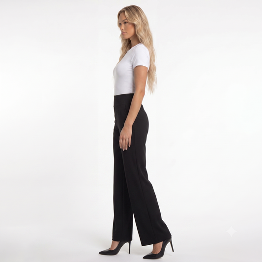 Beatriz - Pantalón fluido de vestir con cintura elástica y silueta estilizada