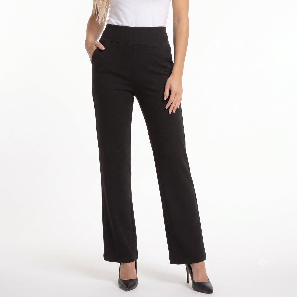 Beatriz - Pantalón fluido de vestir con cintura elástica y silueta estilizada