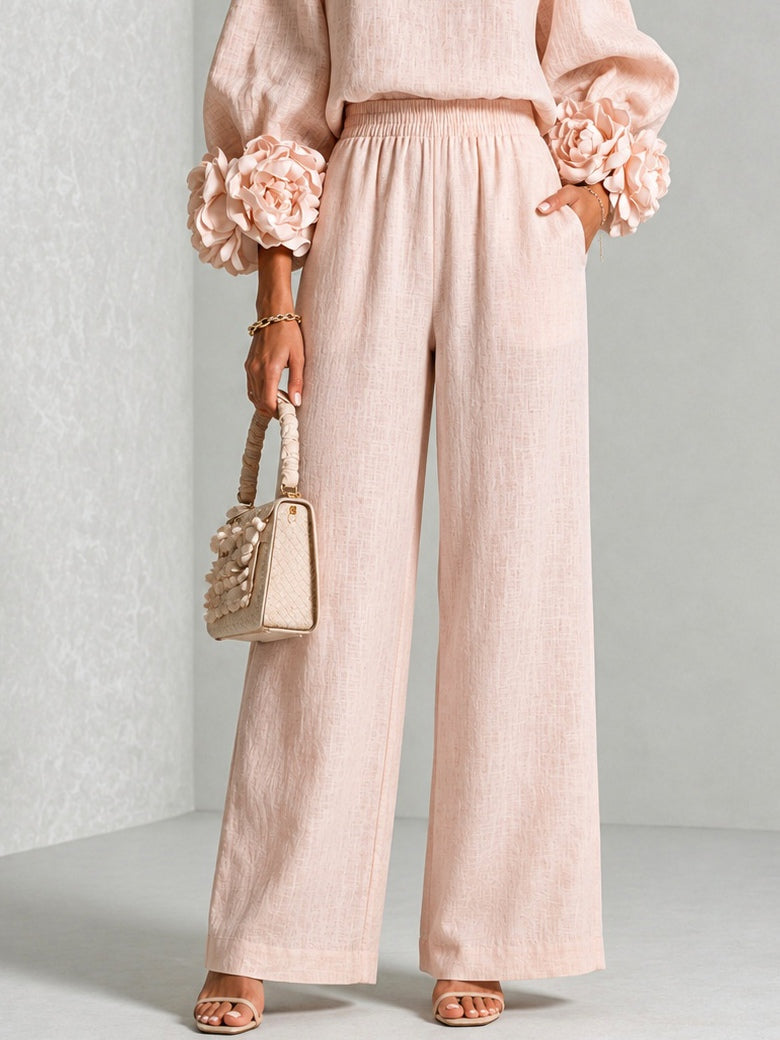 Rosa - Conjunto de dos piezas con puños florales