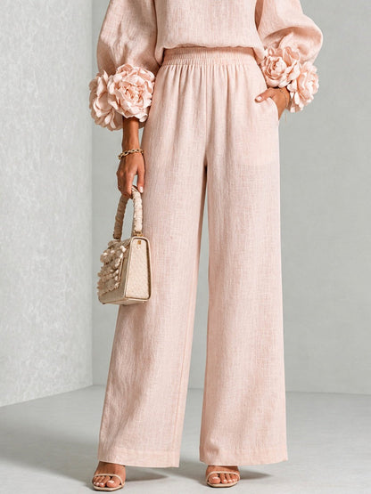 Rosa - Conjunto de dos piezas con puños florales