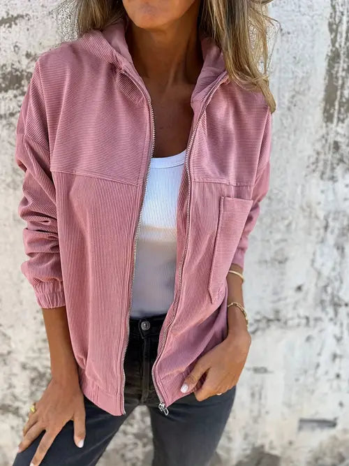Julieta - Chaqueta informal de pana con capucha