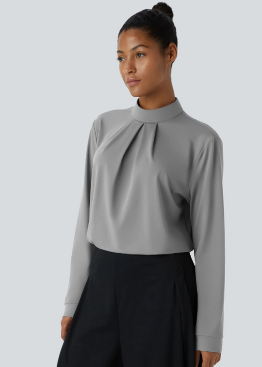 Bianca - Blusa elegante con detalle de cierre trasero