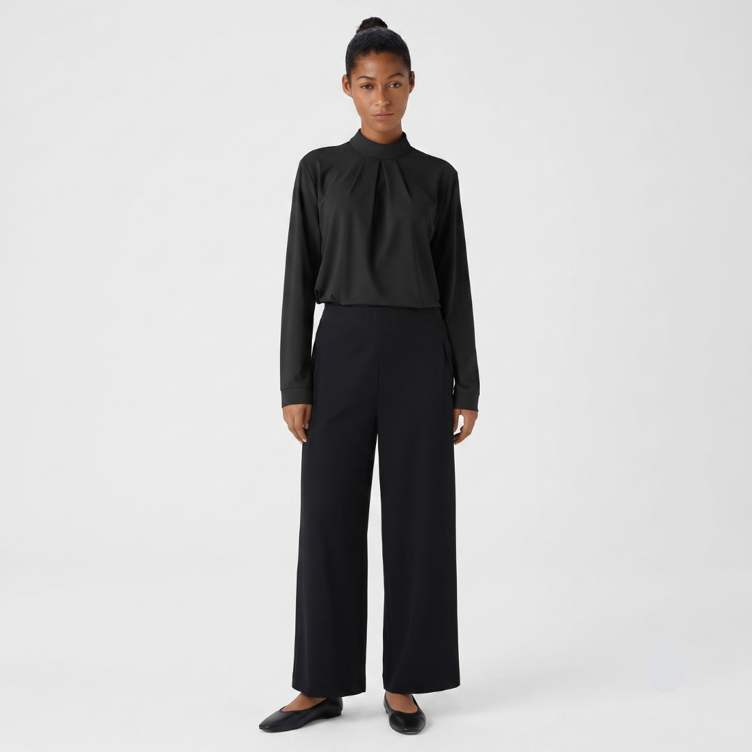 Bianca - Blusa elegante con detalle de cierre trasero