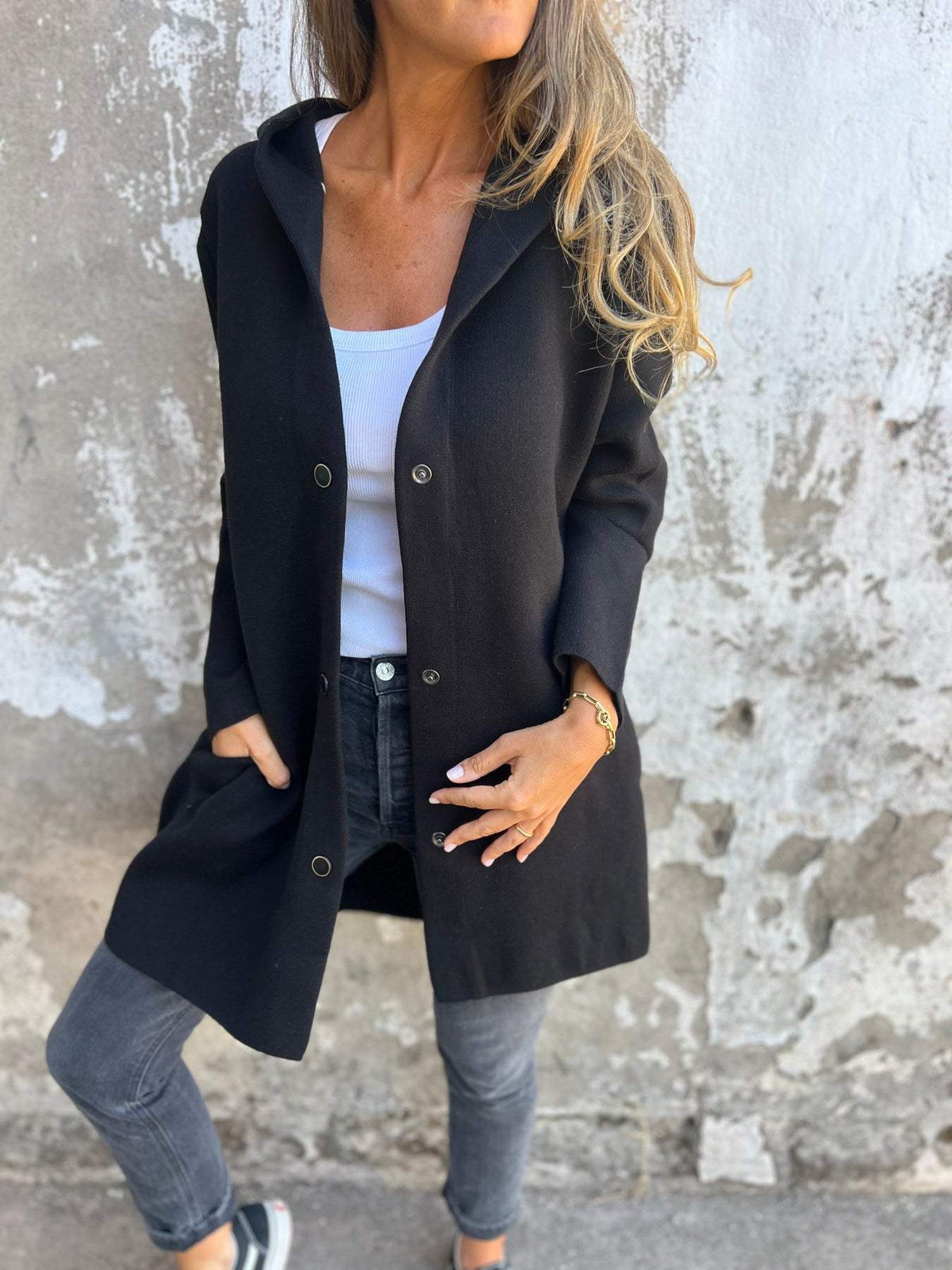 Isabella - Chaqueta larga elegante con capucha