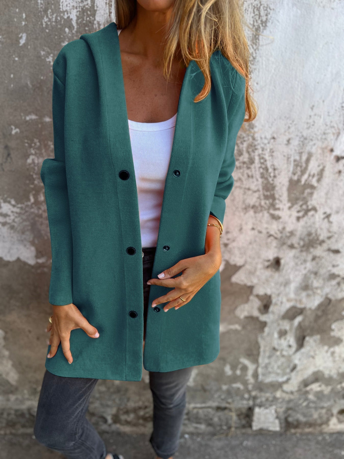 Isabella - Chaqueta larga elegante con capucha