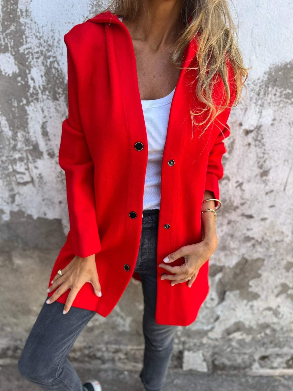 Isabella - Chaqueta larga elegante con capucha