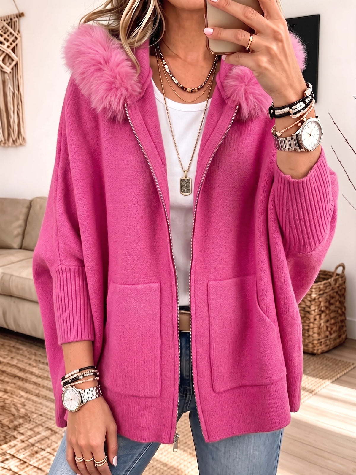 Serena - Chaqueta de punto con capucha