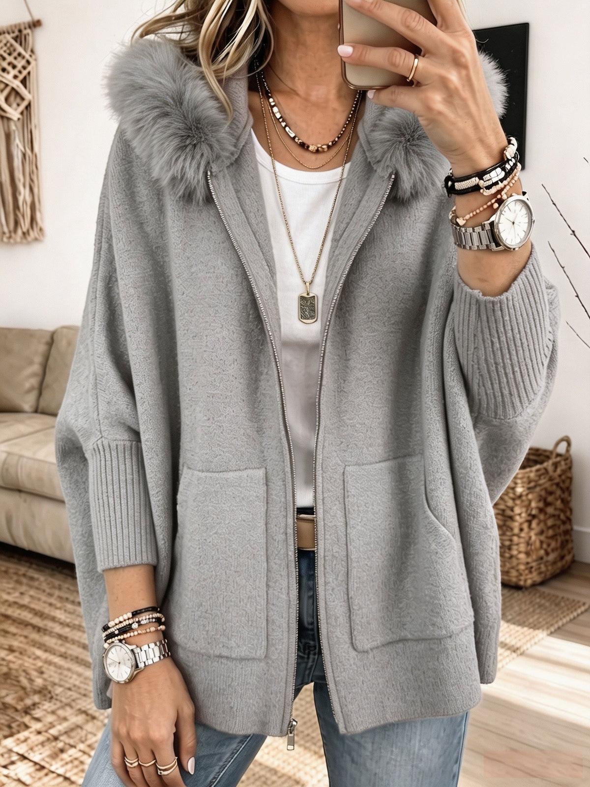 Serena - Chaqueta de punto con capucha