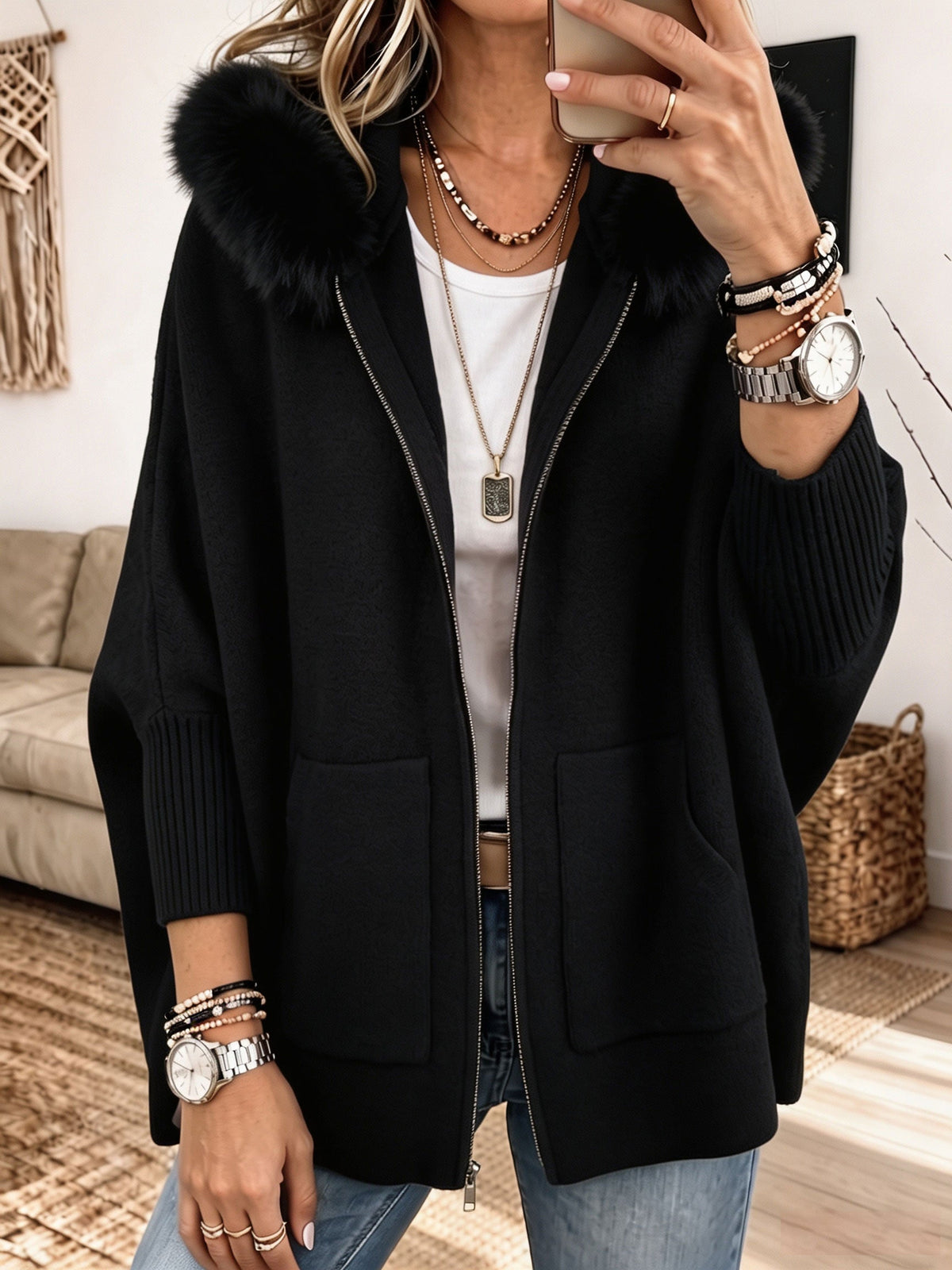 Serena - Chaqueta de punto con capucha