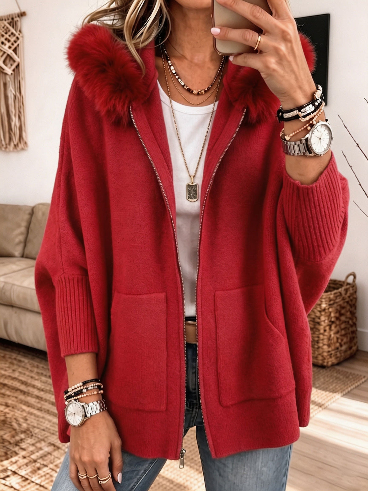 Serena - Chaqueta de punto con capucha