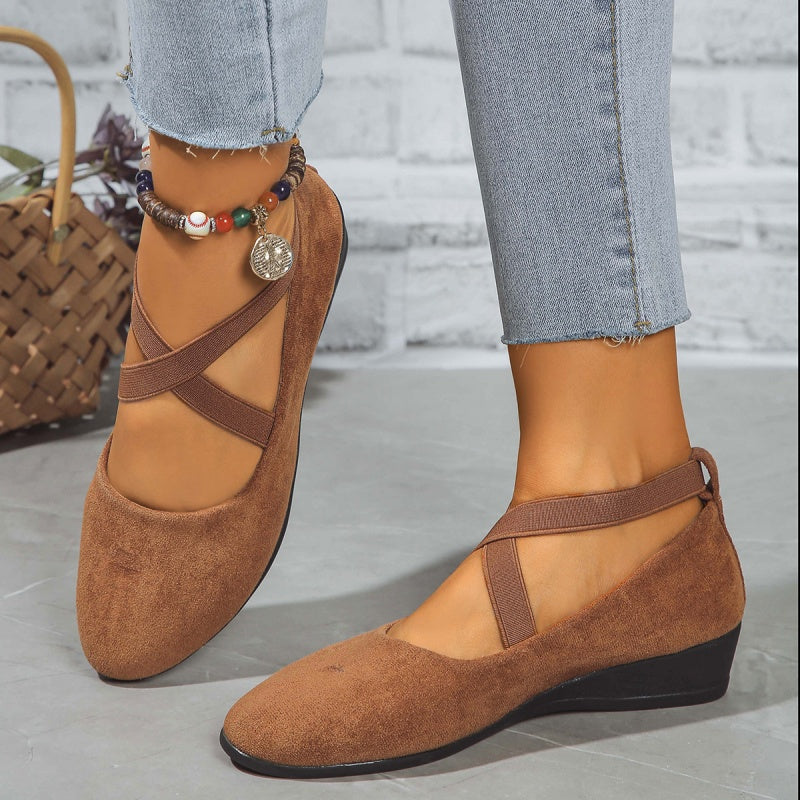 Lola - Bailarina Camel con Cuña Confort