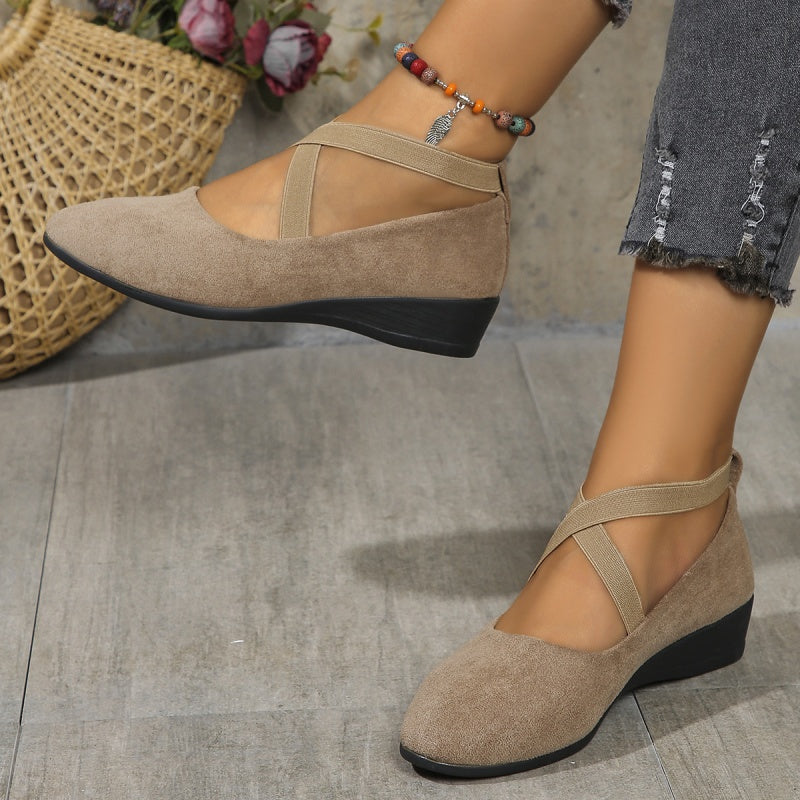 Lola - Bailarina Camel con Cuña Confort